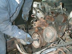 Testing to see if the engine would turn over Testing to see if the engine would turn over